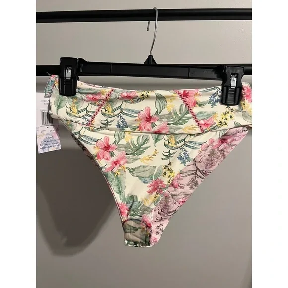 LoveShackFancy X Hurley Hawaiin Hibiscus Cheeky High Waist Bottom Size S&M NWT - Picture 13 of 15